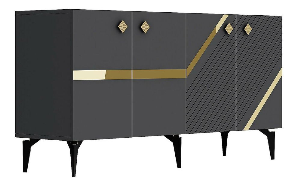 Skříňka Tabivo (antracit + zlatá)