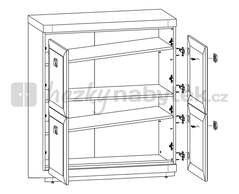 Skříňka BRW Oregon KOM4D (Dub Canterbury)