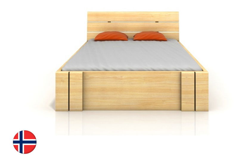 Jednolůžková postel 90 cm Naturlig Tosen High Drawers (borovice) (s roštem)