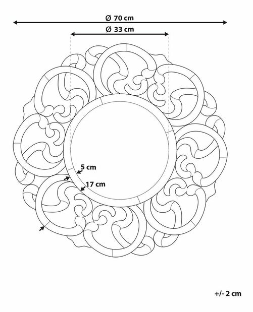 Nástěnné zrcadlo Morza (stříbrná)