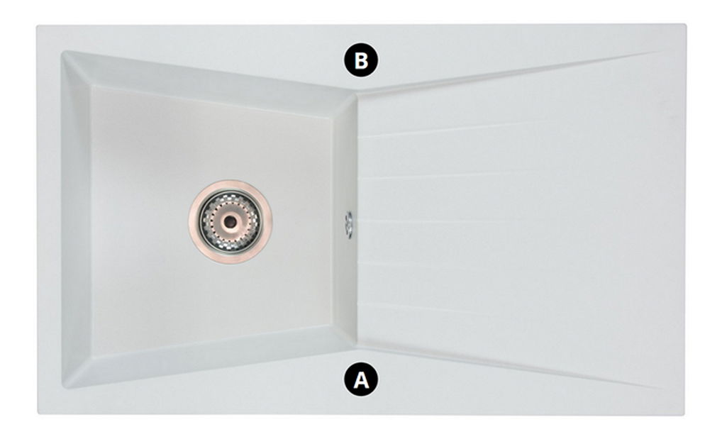 Kuchyňský dřez Ragod (šedá) (se 2 otvory pro baterii) (P)