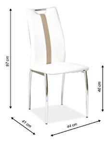 Jídelní židle Scotby (bílá + béžová)