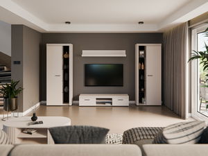 Obývací stěna Rudby XL (béžová) (bez osvětlení)