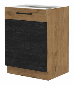 Dolní kuchyňská skříňka Virion 60 D 1F BB (dub lancelot + tmavé dřevo)