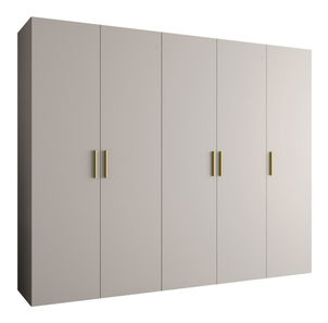 Šatní skříň 250 cm Borry 1 (kašmír + zlatá)