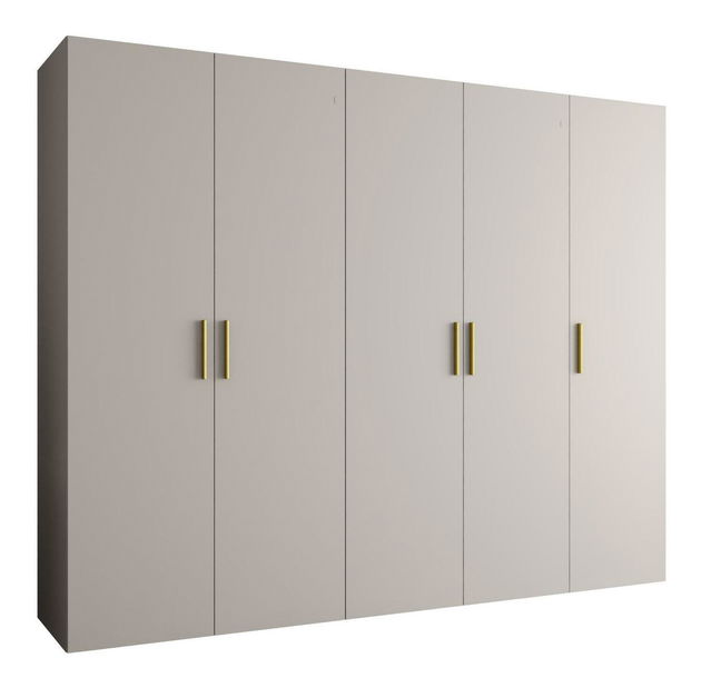 Šatní skříň 250 cm Borry 1 (kašmír + zlatá)