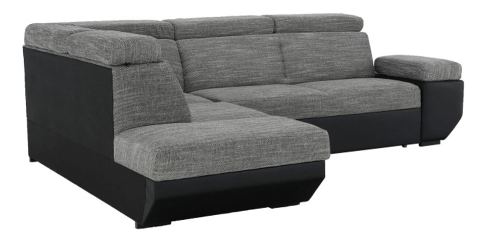 Rohová sedací souprava Akron černá + melír (L)