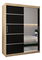 Šatní skříň 150 cm se zrcadlem Verika 2 150 (dub sonoma + černá)