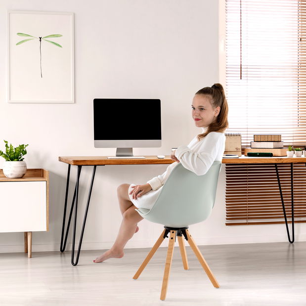 Otočná židle Dolena (světlešedá ekokůže)