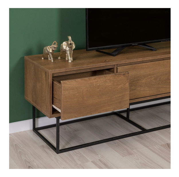 Souprava nábytku do obývacího pokoje Laxi 17 (ořech + černá)