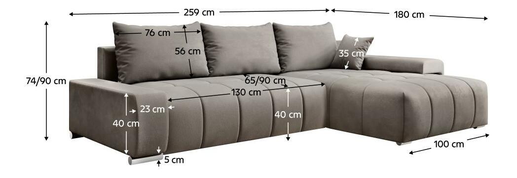 Rohová sedací souprava Vesuv (šedá)