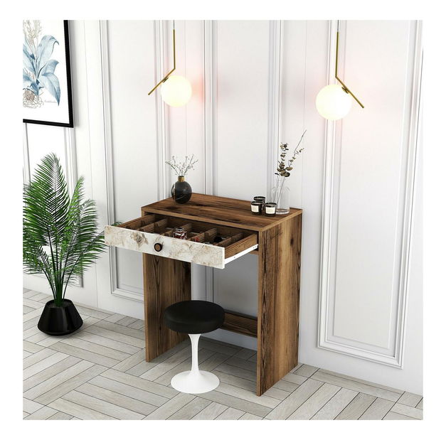 Toaletní stolek Logan 1 (ořech + bílý mramor)