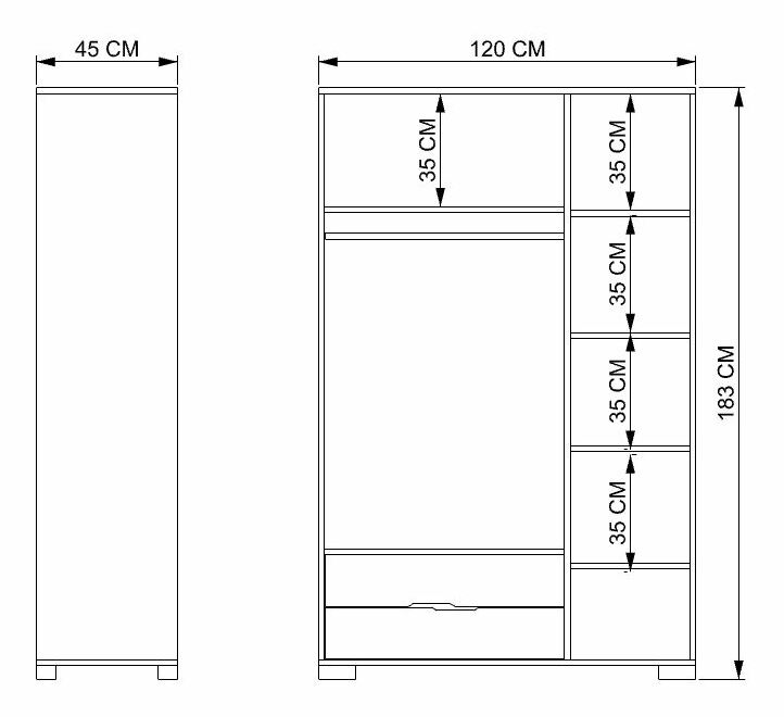 Šatní skříň Roya (dub)
