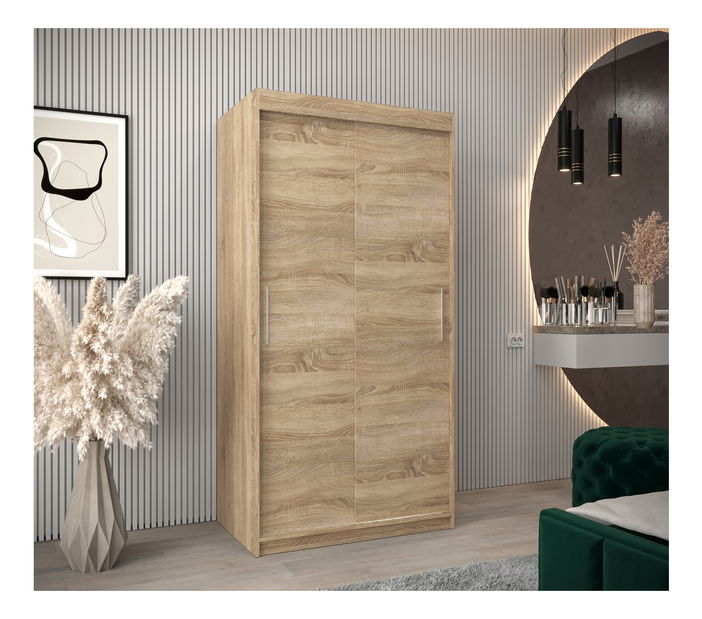 Šatní skříň 100 cm Toki (Dub sonoma + Dub sonoma)