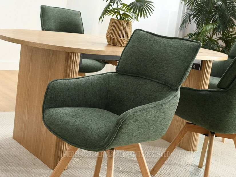 Židle Doris (zelená + dub)