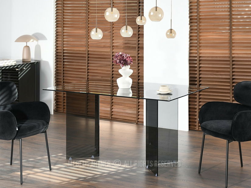 Jídelní stůl Fernandez (kouřové sklo)