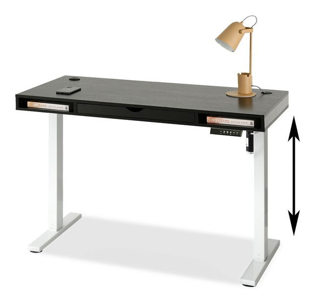 PC stolek Osto 120 (černé dřevo + bílá)