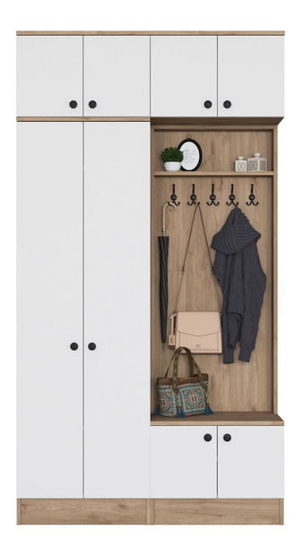 Policová skříň Jeli (tmavé dřevo)