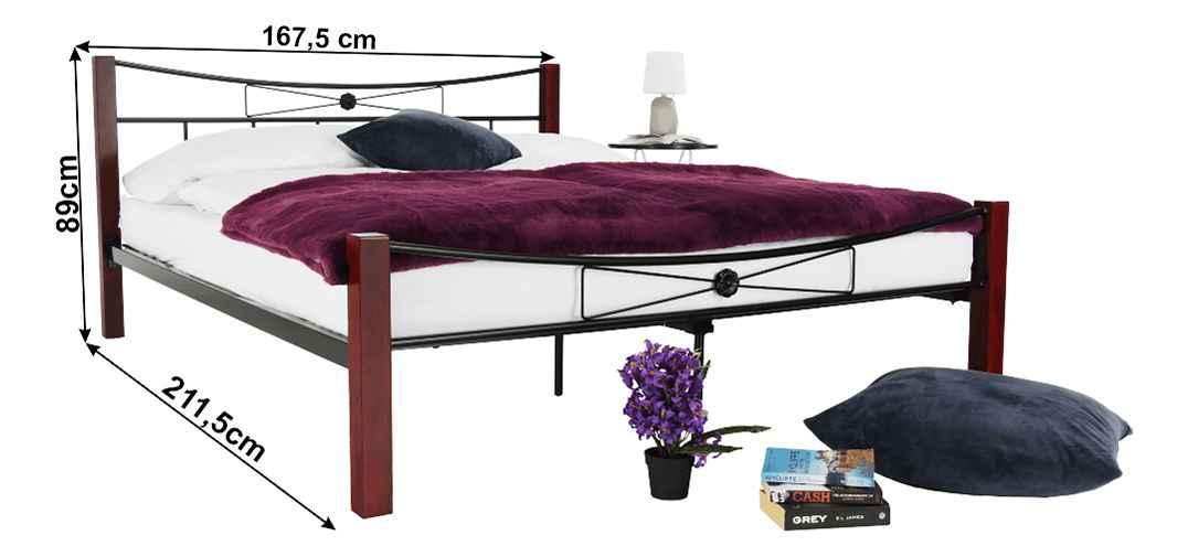 Manželská postel 160 cm Pearly (s roštem)