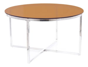 Konferenční stolek Celena (jantarová + chromová)