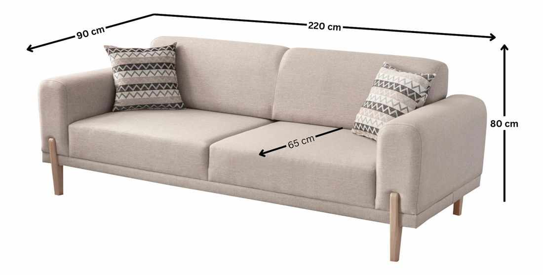 Rozkládací pohovka Mochi (krémová)