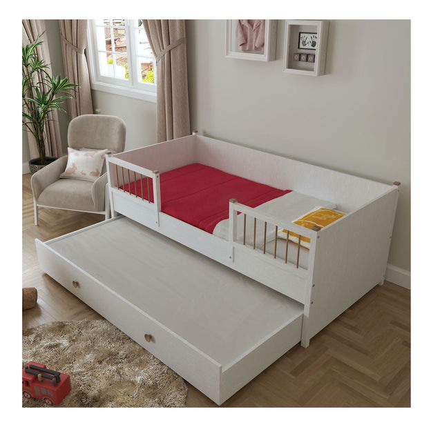 Jednolůžková postel Franc 73 (bílé dřevo)