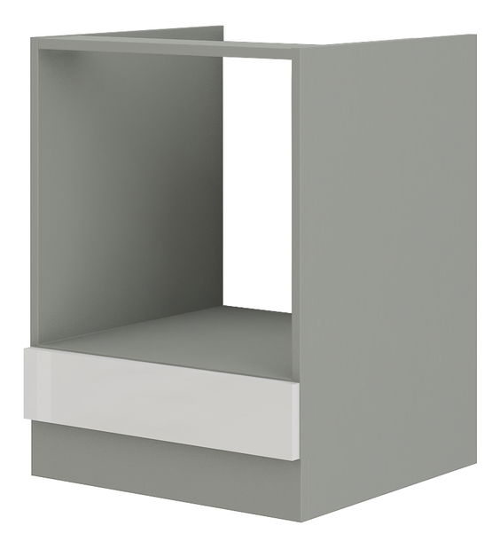 Dolní kuchyňská skříňka na rúru Brunea 60 D GAZ BB (šedá + lesk bílý)