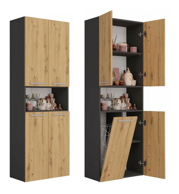 Koupelnová skříňka Neltossa 4 (antracit + dub artisan)