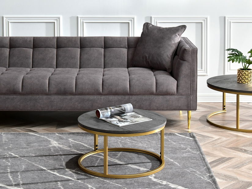 Konferenční stolek Kolja Stolek S (dub šedý + zlatá)