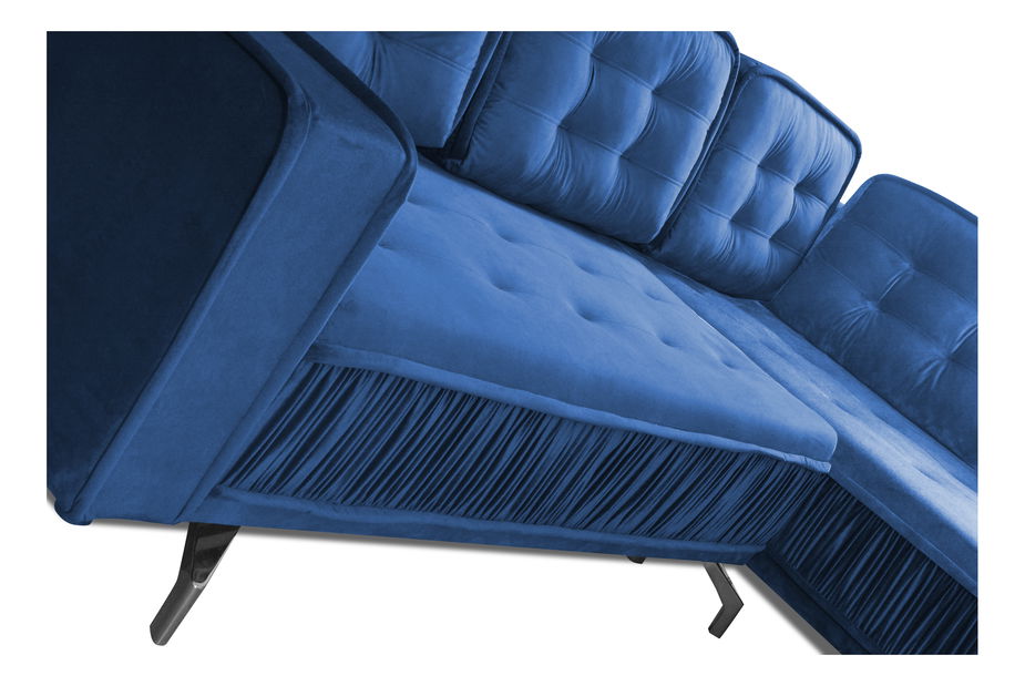 Rohová sedací souprava Variana (tmavě modrá) (P)