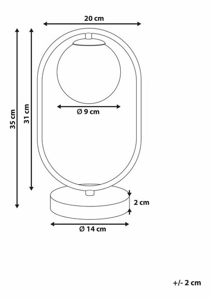 Stolní lampa Yale (zlatá)