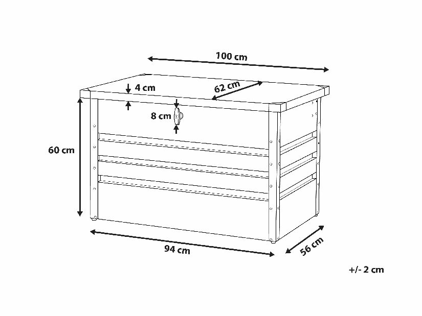 Úložný box 100x62cm Ceros (krémově bílá)