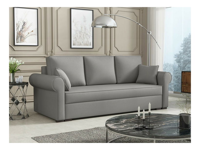 Rozkládací pohovka Mosuria (béžová) (s úl. prostorem)