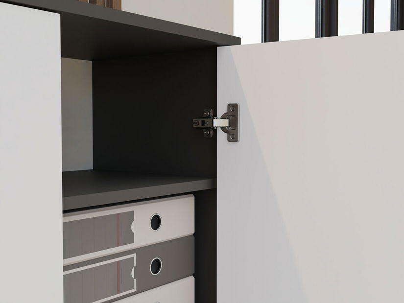 Policová skříň Obtenidas 1 (antracit + bílá)