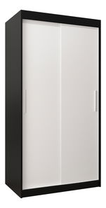 Šatní skříň 100 cm Toki (Černá matná + Bílá matná)