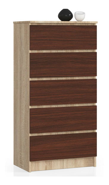 Komoda Kalista V (dub sonoma + wenge)