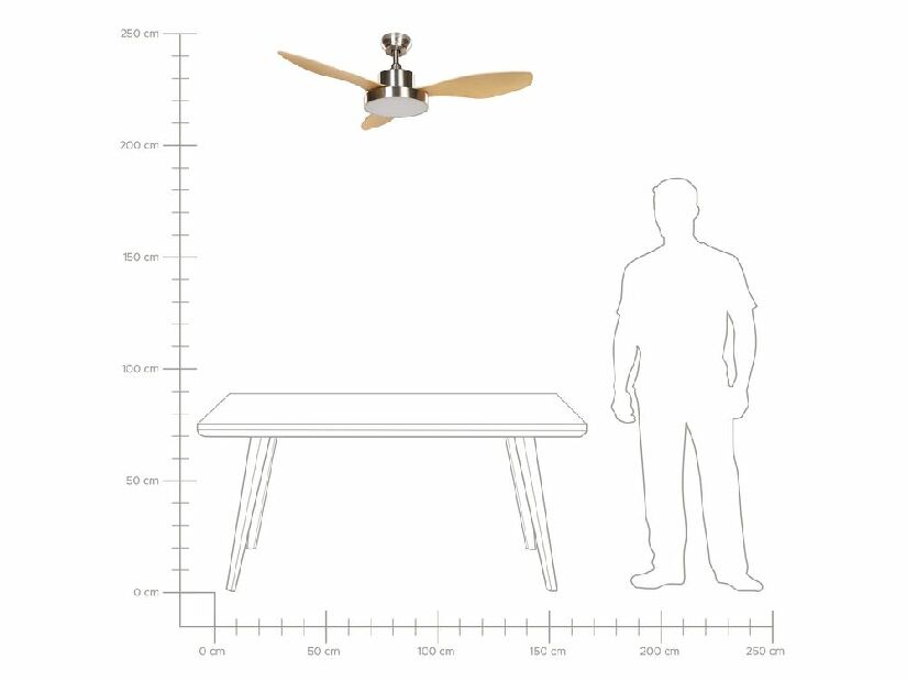 Stropní ventilátor se světlem Brunilda (stříbrná)