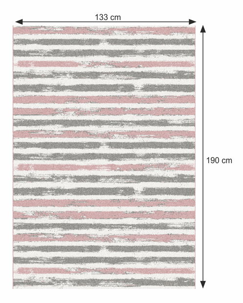 Koberec Kian 4 (růžová + šedá + bílá)