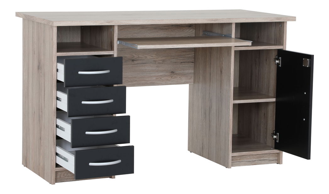 PC stolek Waldo (dub sanremo + černá)