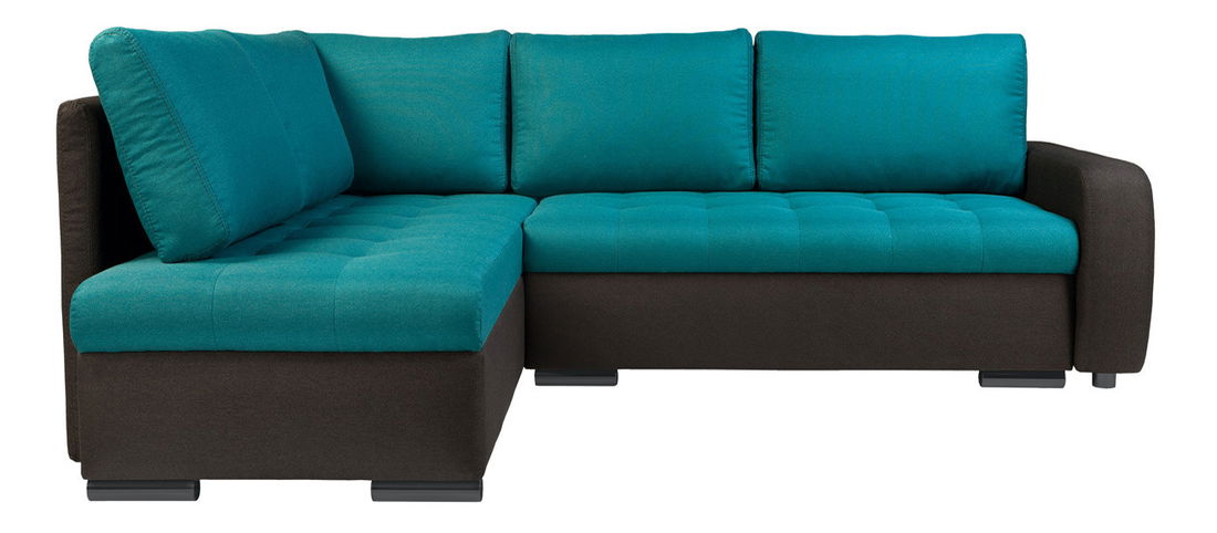 Rohová sedací souprava BRW Olimp Lux 3DL.RECBKMU LED šedá/tyrkysová (L) (s osvětlením)