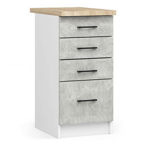 Dolní kuchyňská skříňka Ozara S40 SZ4 (bílá + beton)