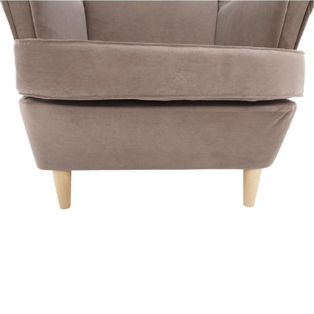 Křeslo ušák Romino (šedá + buk) 