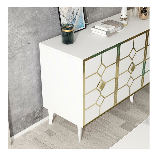 Skříňka Pivuti (bílá + zlatá)