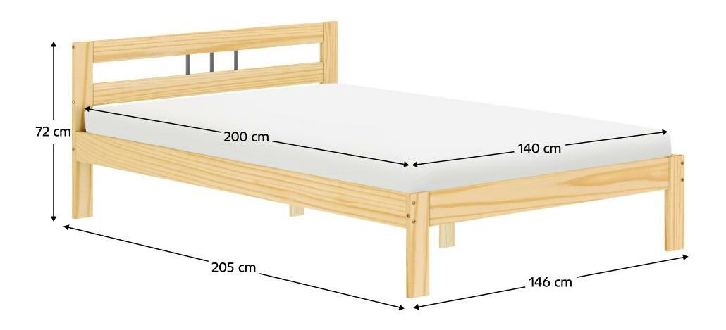 Manželská postel 140x200 cm Joja (přírodní)