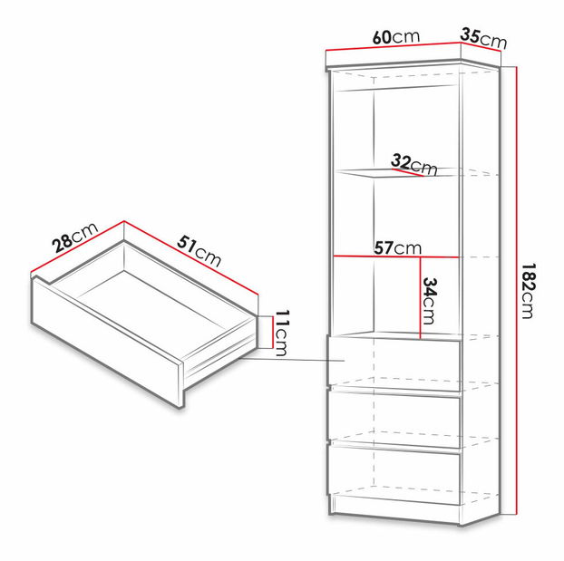 Policová skříň Elestria RS 60 (dub sonoma)