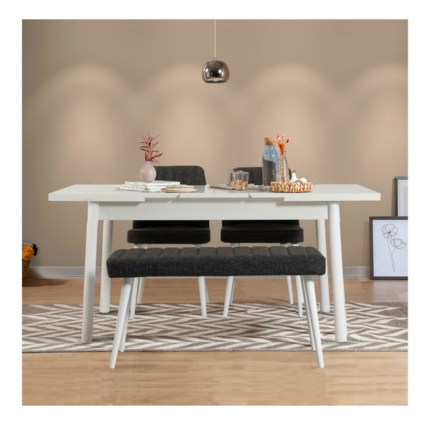 Jídelní set Vlasta 4 (bílá + antracit) (pro 4 osoby)