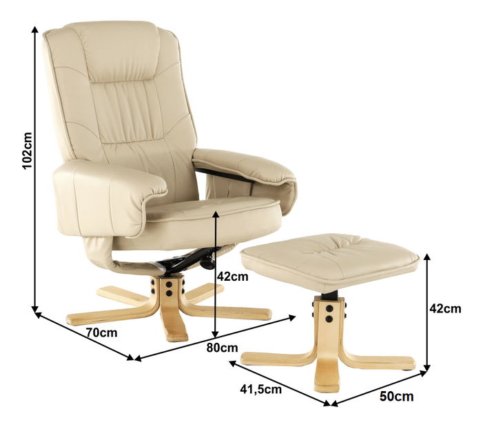 Relaxační křeslo Eddie TC3-514 béžová