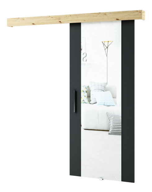 Posuvné dveře 90 cm Lovella (dub artisan + černá matná)