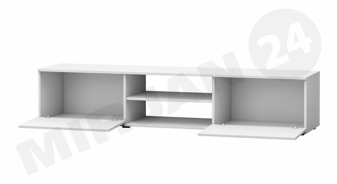 TV skříňka Baha B3 (bílá + lesk bílý)