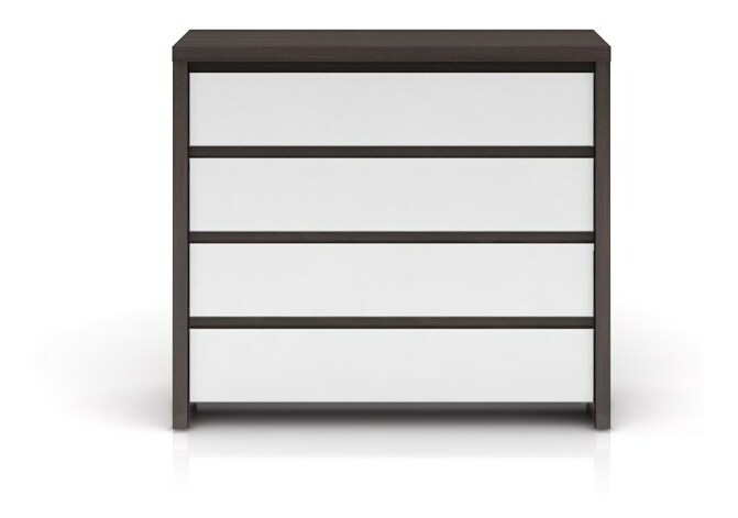 Komoda BRW Kaspian KOM4S (wenge + lesk bílý)